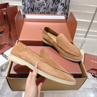 Loro Piana Summer Walk Loafer Suede Light Wood Smoke 39-46