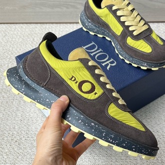 Squash Sneaker Brown and Yellow Suede Calfskin