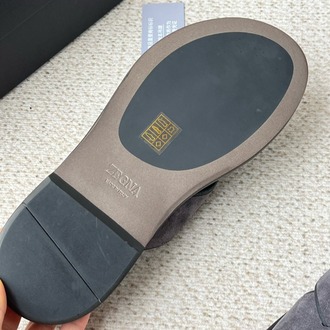 Zegna Almond Grey Suede Slides 39-45
