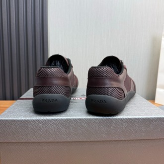 Prada Speedrock Deri ve File Spor Ayakkabı Bordo 39-45
