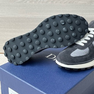 Squash Sneaker Black Suede Calfskin and Gray Leather 39-45