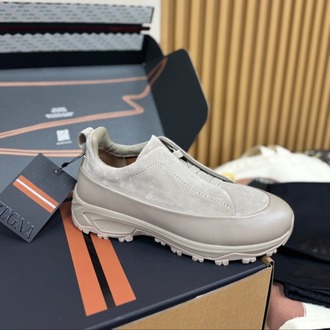 Zegna Grey Suede and Leather Triple Stitch Monte 38-46