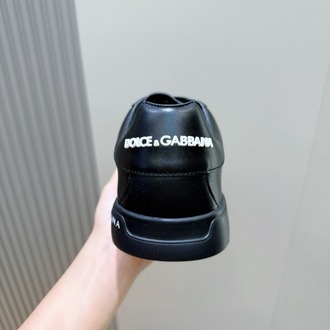 Dolce&Gabbana Siyah Erkek Portofino Siyah Erkek Deri Sneaker 38-45