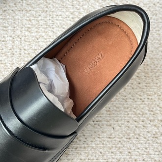 Zegna Black Leather Mocassin Corso Loafers 39-45