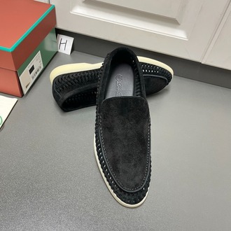 Loro Piana Summer Walk Loafer Suede Black | Loafers 39-45