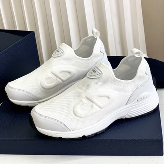 Dior Men's B30 Countdown Techical Mesh & Fabric White Slip On Sneakers 38-45