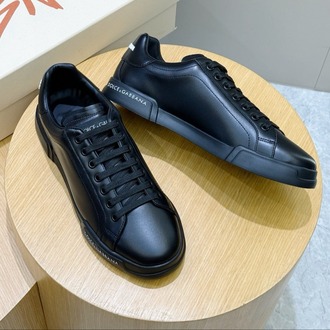 Dolce&Gabbana Siyah Erkek Portofino Siyah Erkek Deri Sneaker 38-45