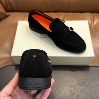 Santoni Süet Kemerli Loafer Erkek Ayakkabı 39-45