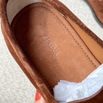 Zegna Dark Brown Suede Mocassin Corso Loafers 39-45