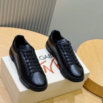 Dolce&Gabbana Siyah Erkek Portofino Siyah Erkek Deri Sneaker 38-45