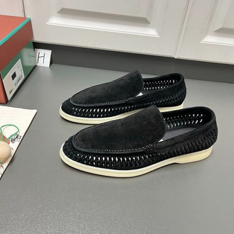 Loro Piana Summer Walk Loafer Suede Black | Loafers 39-45