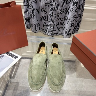 Loro Piana Summer Walk Loafer Suede Verde-Acqua 38-46