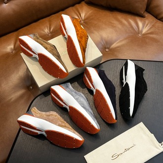 Santoni Erkek Bağcıklı Deri Sneaker Ayakkabı 39-45