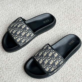 Aqua Sandal Beige and Black Oblique Jacquard 38-45