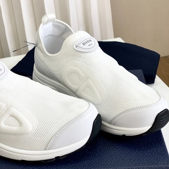 Dior Men's B30 Countdown Techical Mesh & Fabric White Slip On Sneakers 38-45