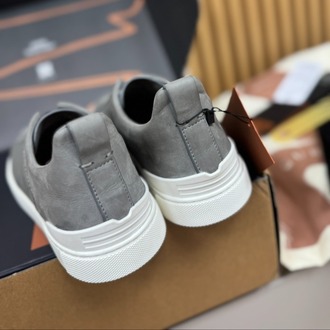 Zegna Grey Crocodile Leather Triple Stitch SECONDSKIN 38-46