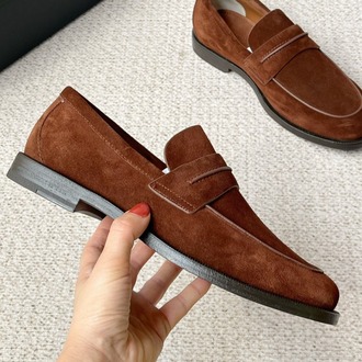 Zegna Dark Brown Suede Mocassin Corso Loafers 39-45