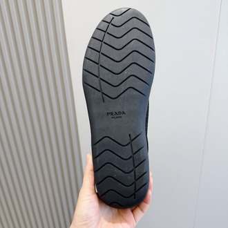 Prada Speedrock Siyah Deri ve File Erkek Spor Ayakkabı 39-45