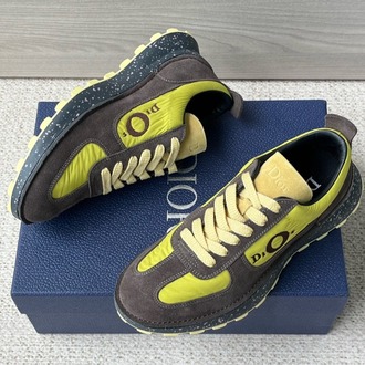 Squash Sneaker Brown and Yellow Suede Calfskin