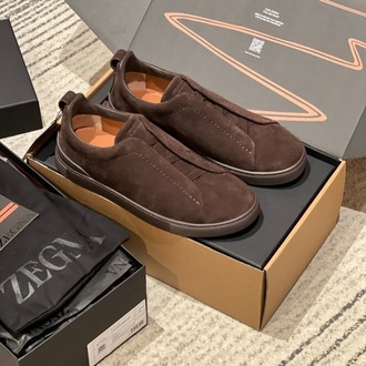 Zegna Brown Suede Triple Stitch™ Sneakers 39-46