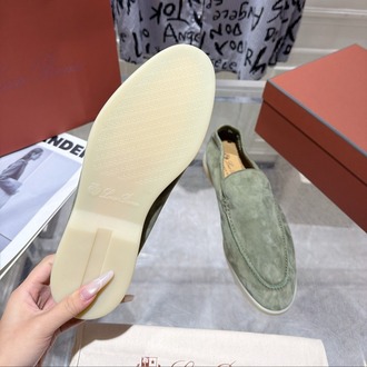 Loro Piana Summer Walk Loafer Suede Verde-Acqua 38-46
