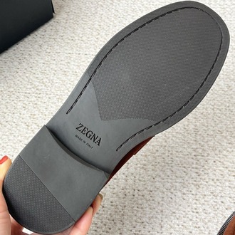 Zegna Dark Brown Suede Mocassin Corso Loafers 39-45