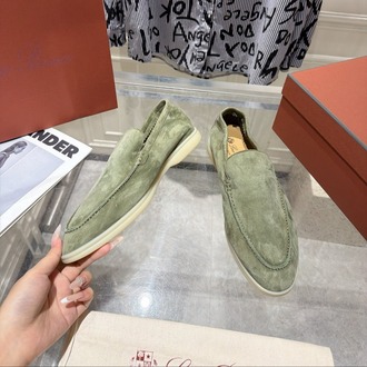 Loro Piana Summer Walk Loafer Suede Verde-Acqua 38-46