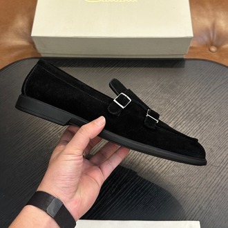 Santoni Süet Kemerli Loafer Erkek Ayakkabı 39-45