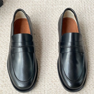 Zegna Black Leather Mocassin Corso Loafers 39-45