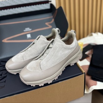 Zegna Grey Suede and Leather Triple Stitch Monte 38-46