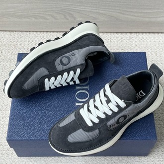 Squash Sneaker Black Suede Calfskin and Gray Leather 39-45