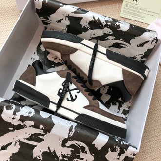 OFF-WHITE New Low Vulcanized Suede Brown&White 35-45