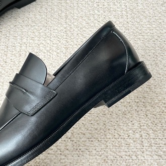 Zegna Black Leather Mocassin Corso Loafers 39-45