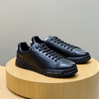 Dolce&Gabbana Siyah Erkek Portofino Siyah Erkek Deri Sneaker 38-45
