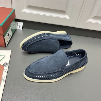 Loro Piana Summer Walk Loafer Suede Blue 39-45