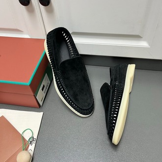 Loro Piana Summer Walk Loafer Suede Black | Loafers 39-45