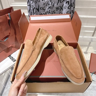 Loro Piana Summer Walk Loafer Suede Light Wood Smoke 39-46