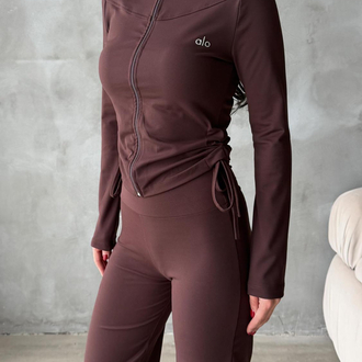 Alo Yoga Comfortlux Likralı Takım Kahve
