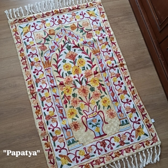 Papatya model tam işli Kaşmir seccade 
