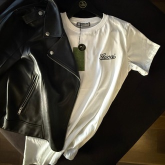 GUCCI BEYAZ TSHIRT - Küçük işlemeli 