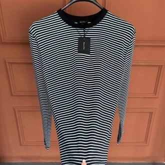 MASSIMO DUTTI Sweatshirt Siyah - Beyaz Çizgili