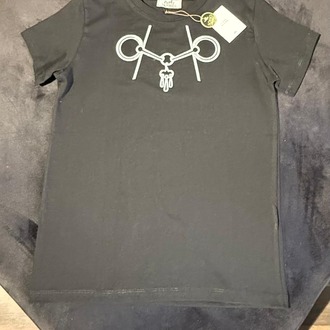 HERMES siyah işlemeli tshirt