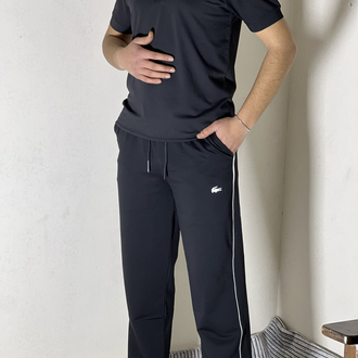 Lacoste Siyah Eşofman Altı – Şerit Detay Rahat Kalıp