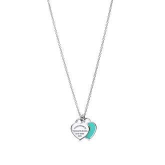 Tiff Double Mini Heart Blue Silver
