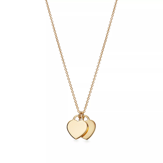 Tiff Double Mini Heart Blue Gold