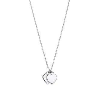 Tiff Double Mini Heart Blue Silver