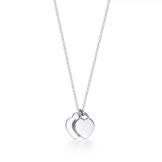 Tiff Double Mini Heart Red Silver