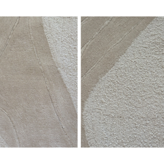 Topografik Monokrom Tufted Yolluk ve Duvar Panosu (198x65 cm)