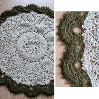Botanical Circle: Organik Form | El Örgüsü Yuvarlak Halı (104 cm)