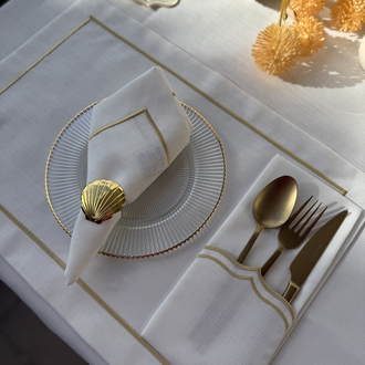 Klasik Beyaz Amerıkan Servıs 6 adet- Beyaz\Gold